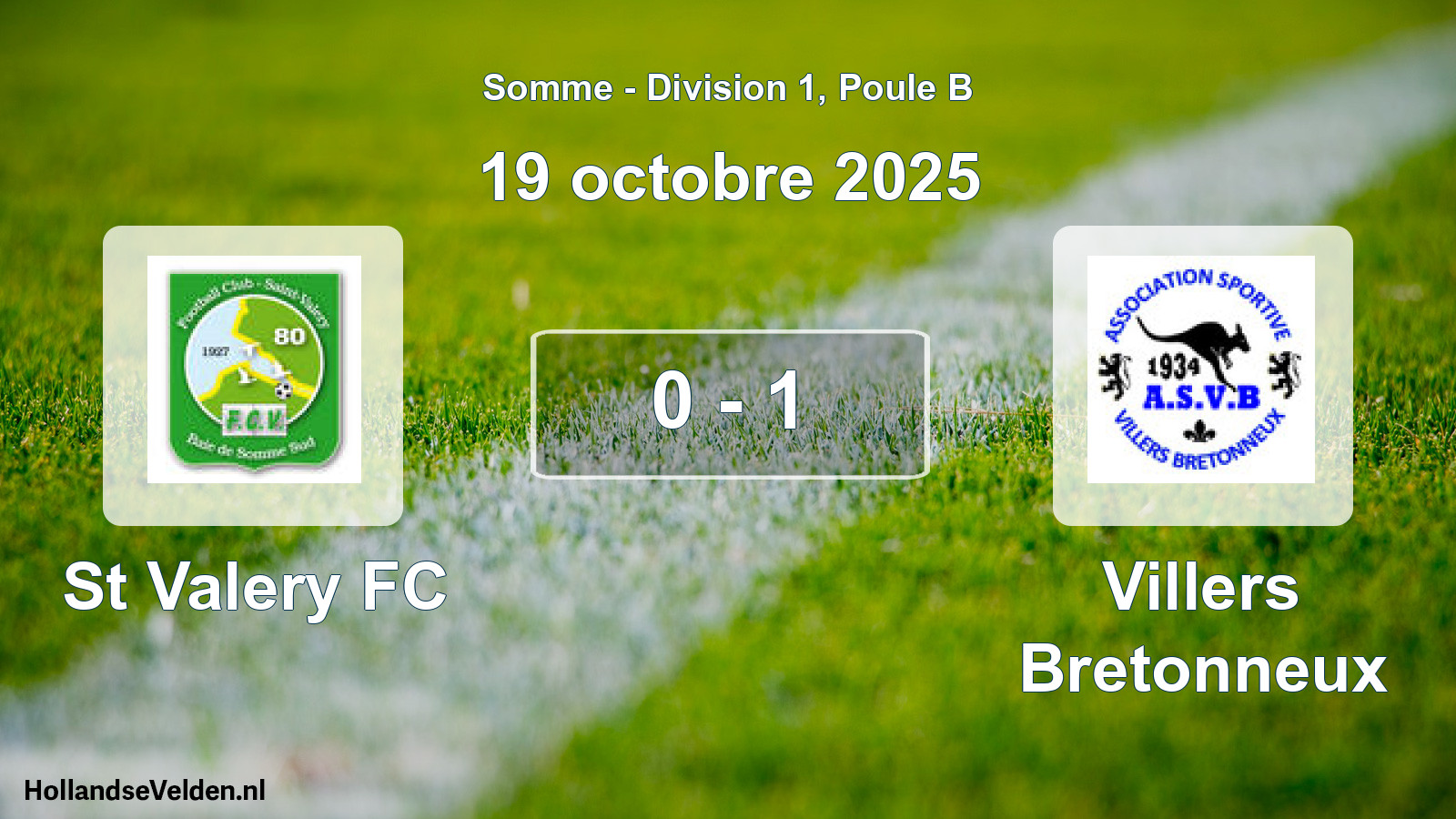 Match joué: St Valery FC - Villers Bretonneux 0 - 1 (19 octobre 2025)