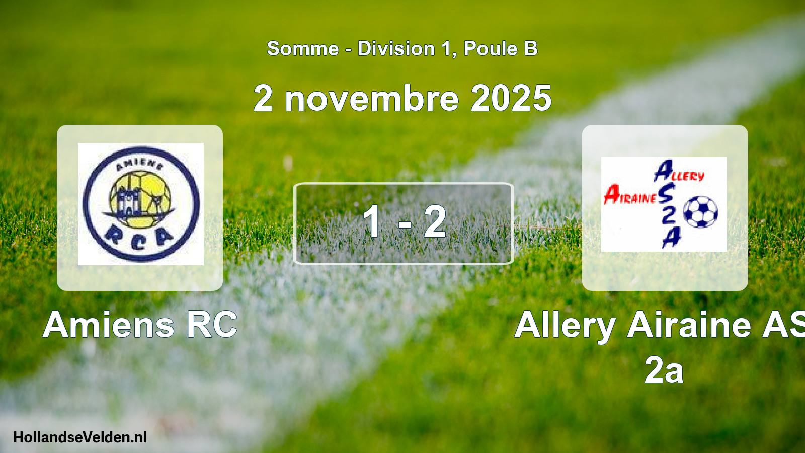 Match joué: Amiens RC - Allery Airaine AS 2a 1 - 2 (2 novembre 2025)