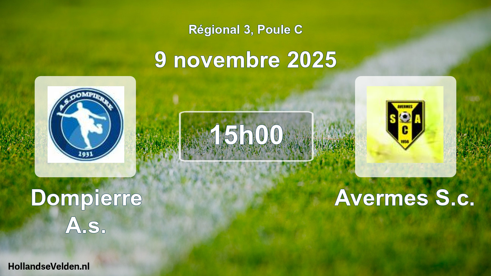 Scheduled Match: Dompierre A.s. - Avermes S.c. (9 November 2025)