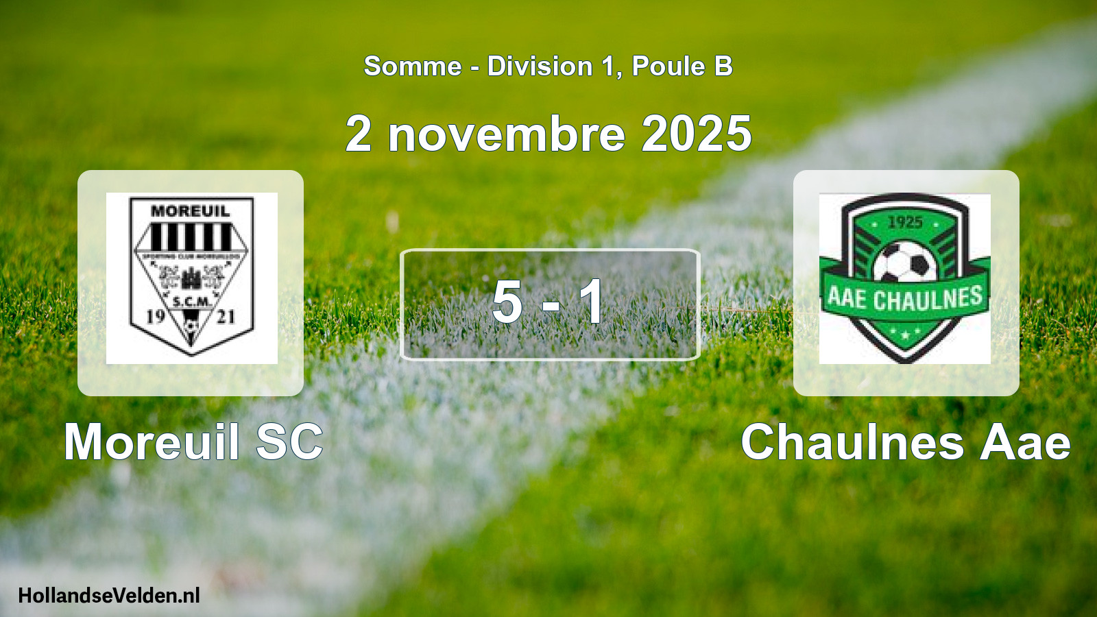 Match joué: Moreuil SC - Chaulnes Aae 5 - 1 (2 novembre 2025)