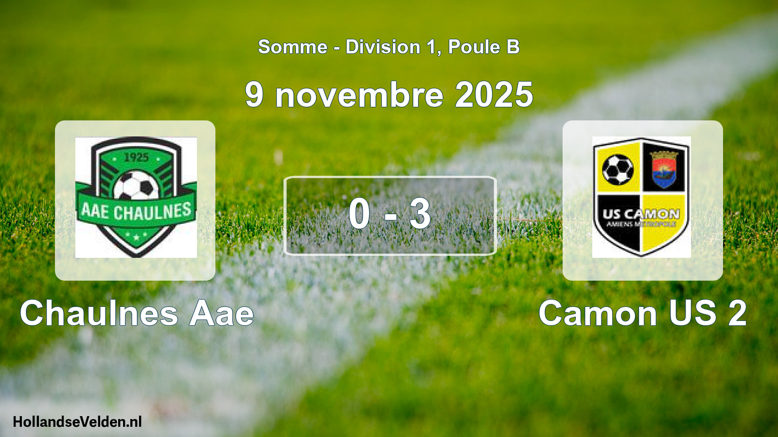 Total number of matches played: Chaulnes Aae - Camon US 2 0 - 3 (9 November 2025)