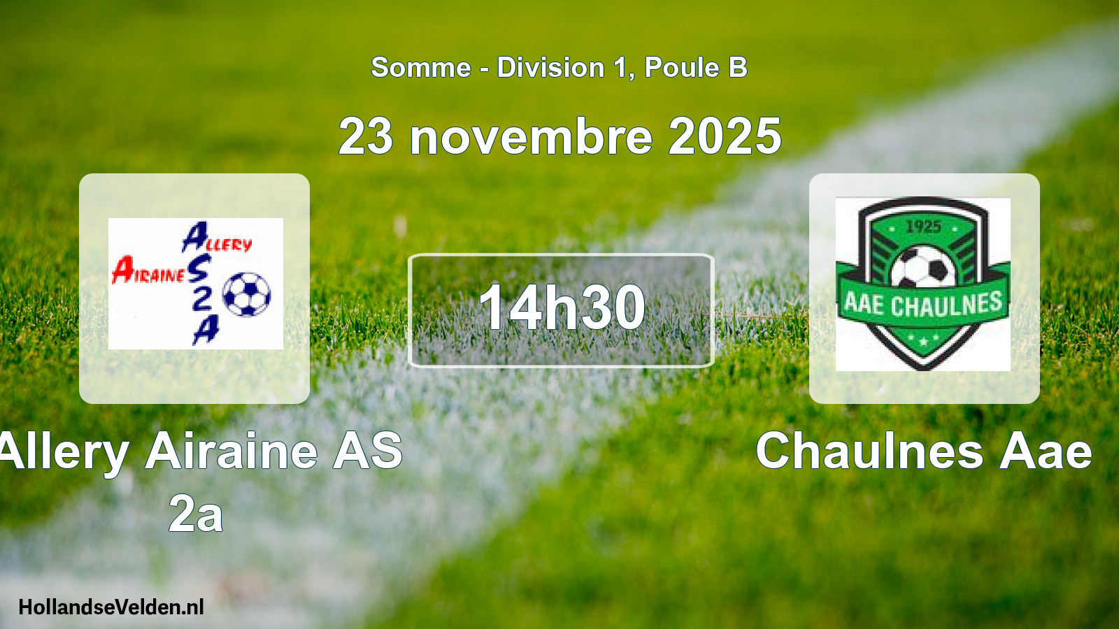 Match programmé: Allery Airaine AS 2a - Chaulnes Aae (23 novembre 2025)