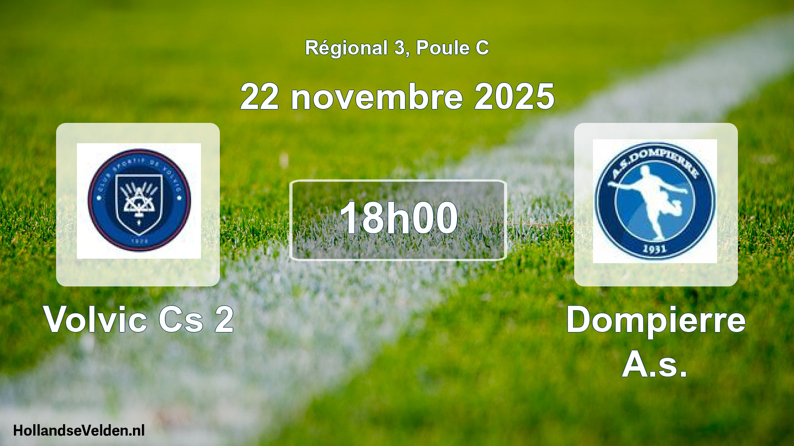 Geplande wedstrijd: Volvic Cs 2 - Dompierre A.s. (22 novembre 2025)