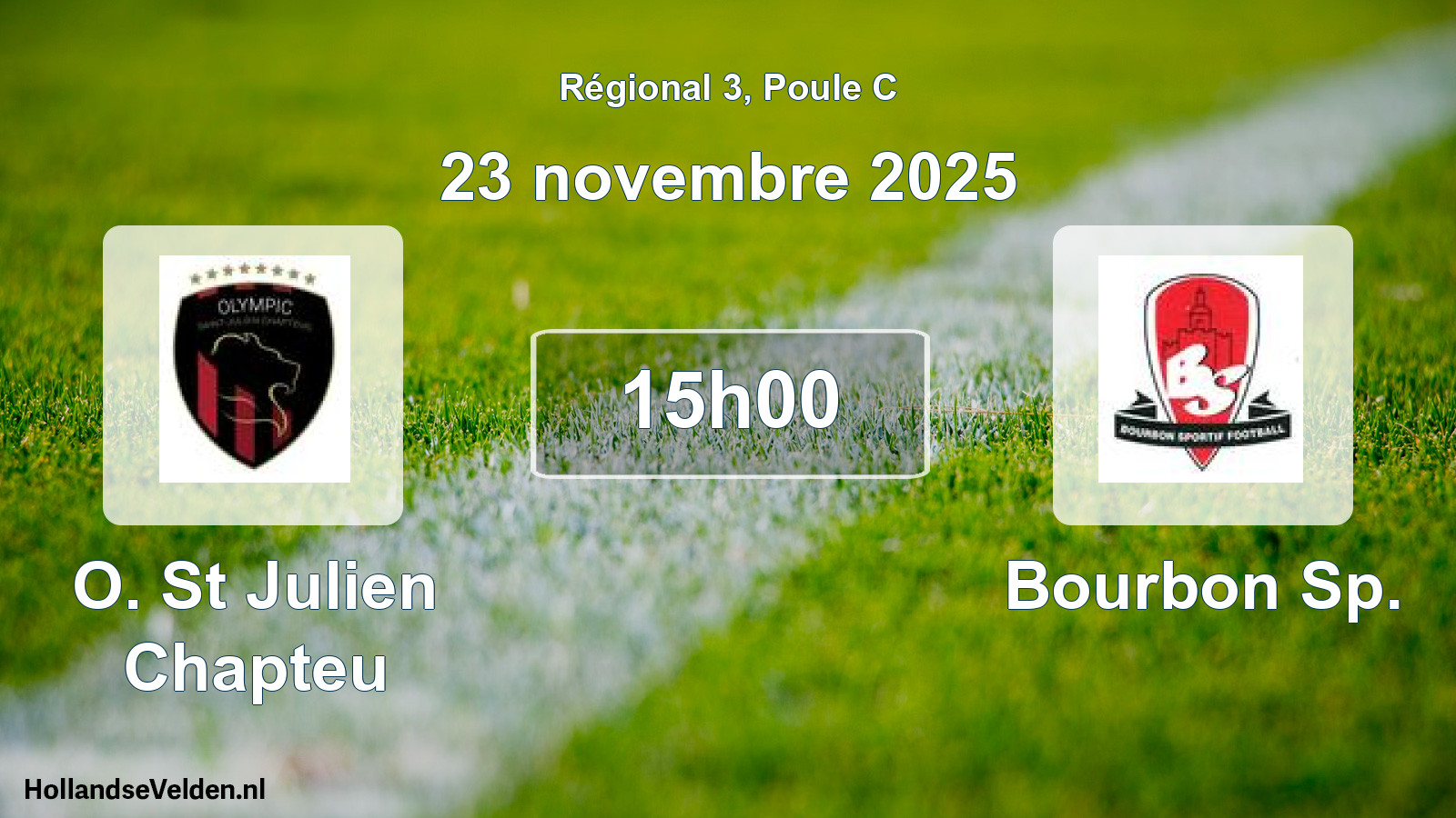 Geplande wedstrijd: O. St Julien Chapteu - Bourbon Sp. (23 novembre 2025)