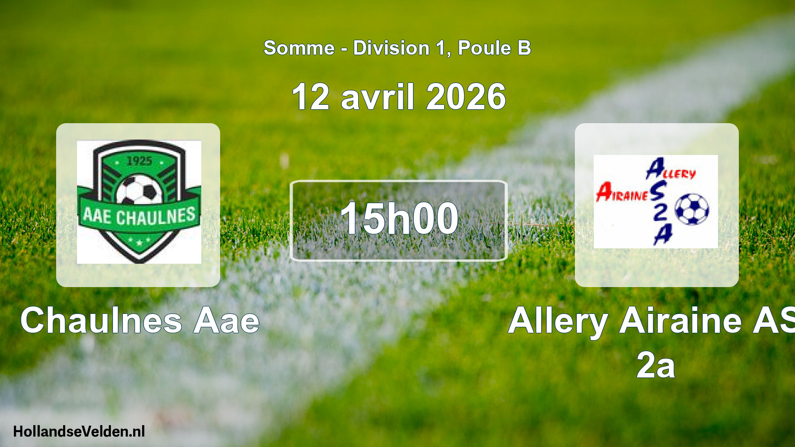 Match programmé: Chaulnes Aae - Allery Airaine AS 2a (12 avril 2026)