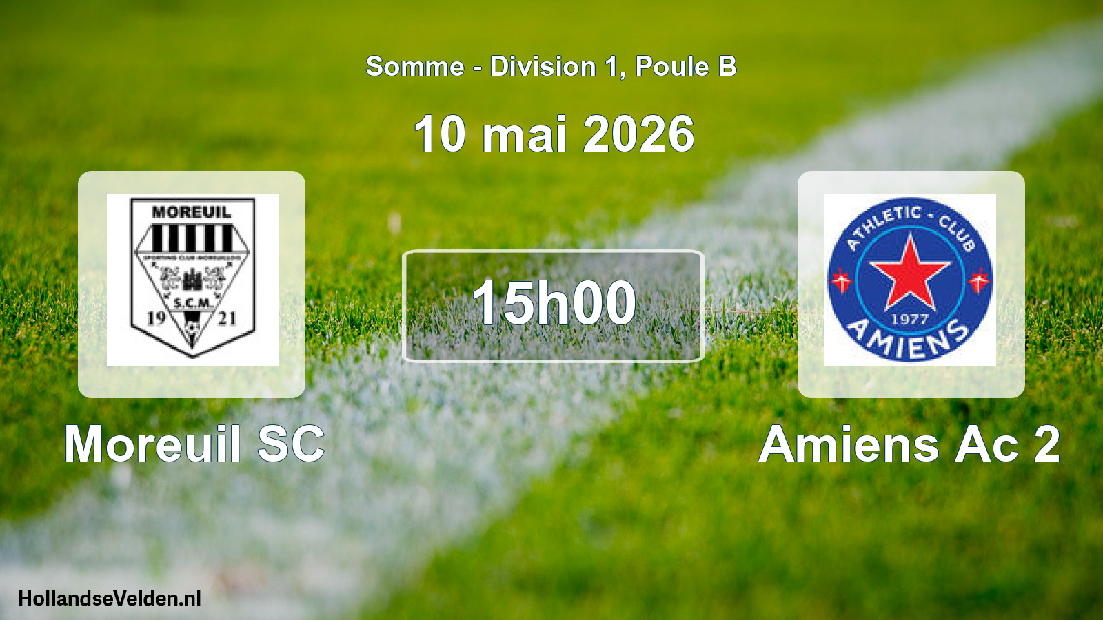 Match programmé: Moreuil SC - Amiens Ac 2 (10 mai 2026)