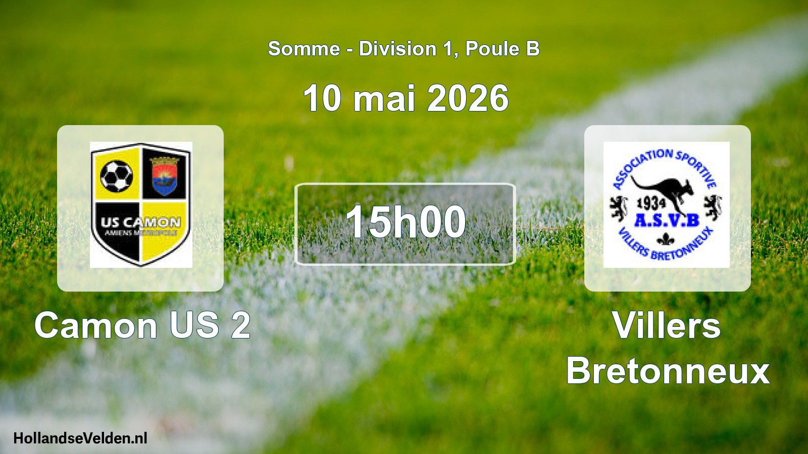Match programmé: Camon US 2 - Villers Bretonneux (10 mai 2026)