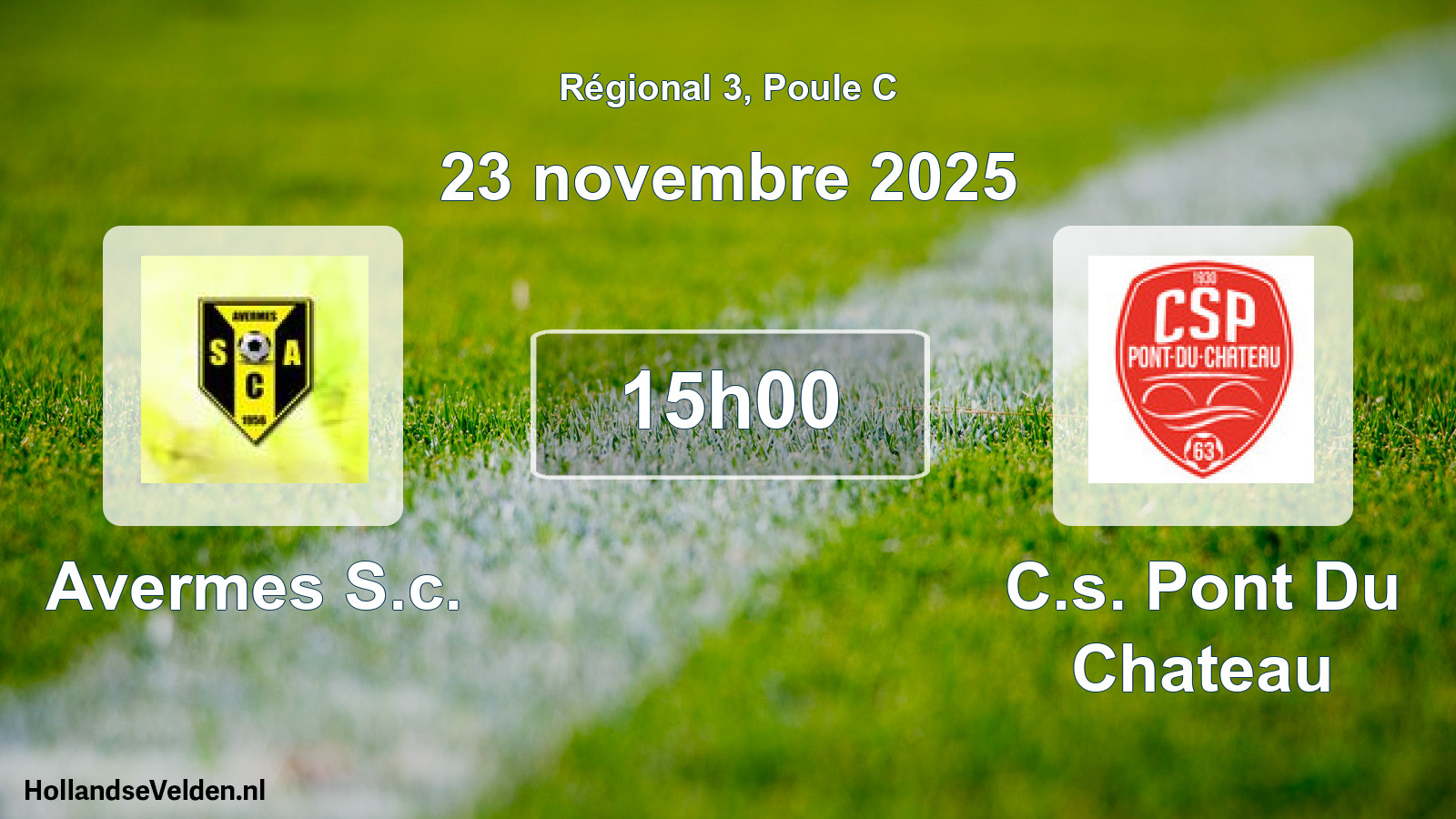 Geplande wedstrijd: Avermes S.c. - C.s. Pont Du Chateau (23 novembre 2025)