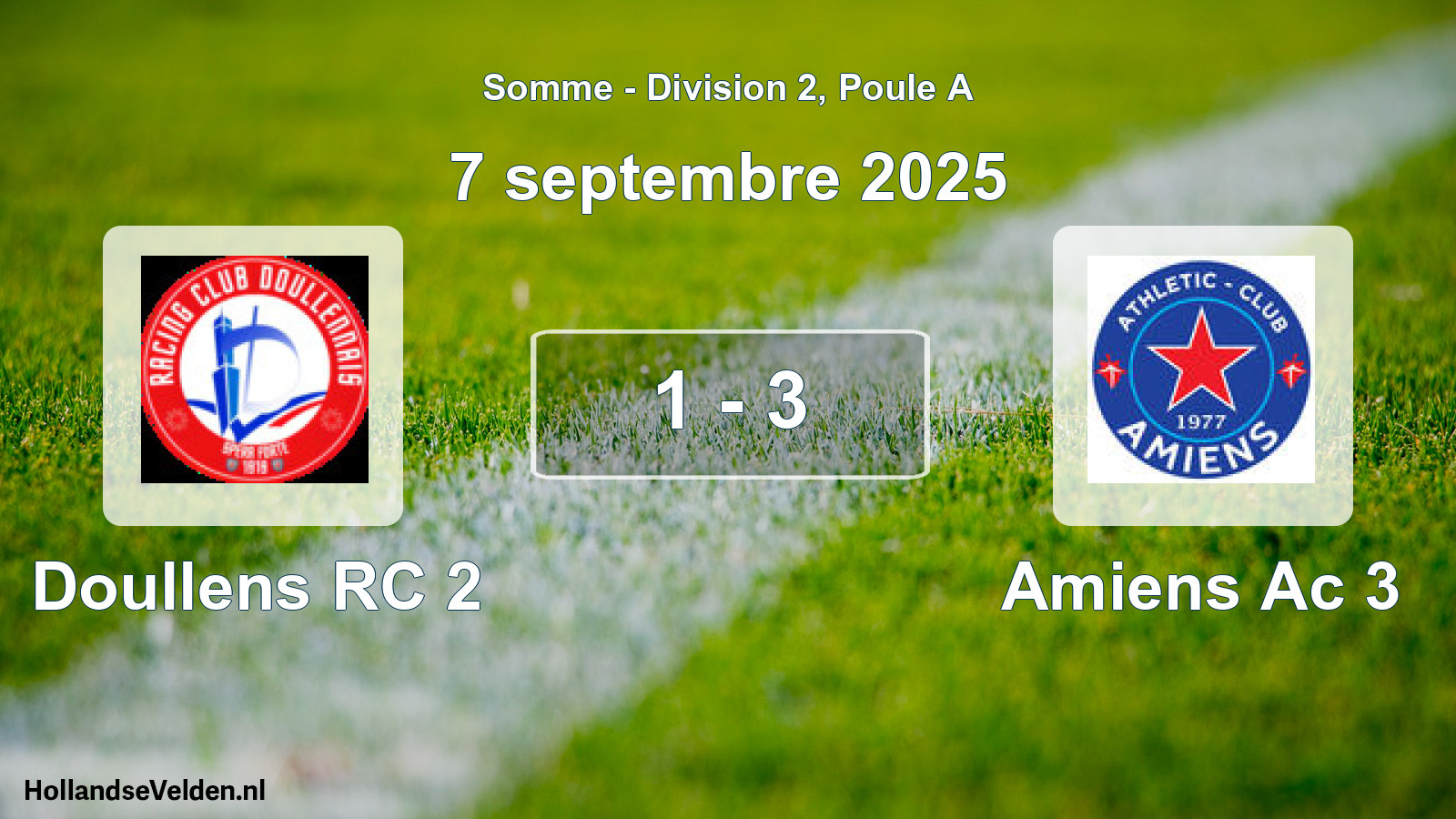 Gespeelde wedstrijd: Doullens RC 2 - Amiens Ac 3 1 - 3 (7 september 2025)