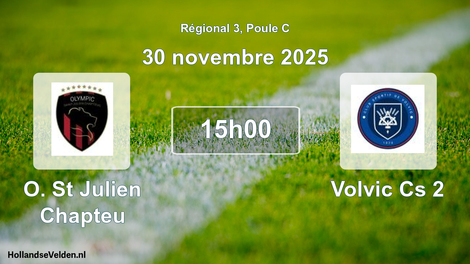 Geplande wedstrijd: O. St Julien Chapteu - Volvic Cs 2 (30 november 2025)