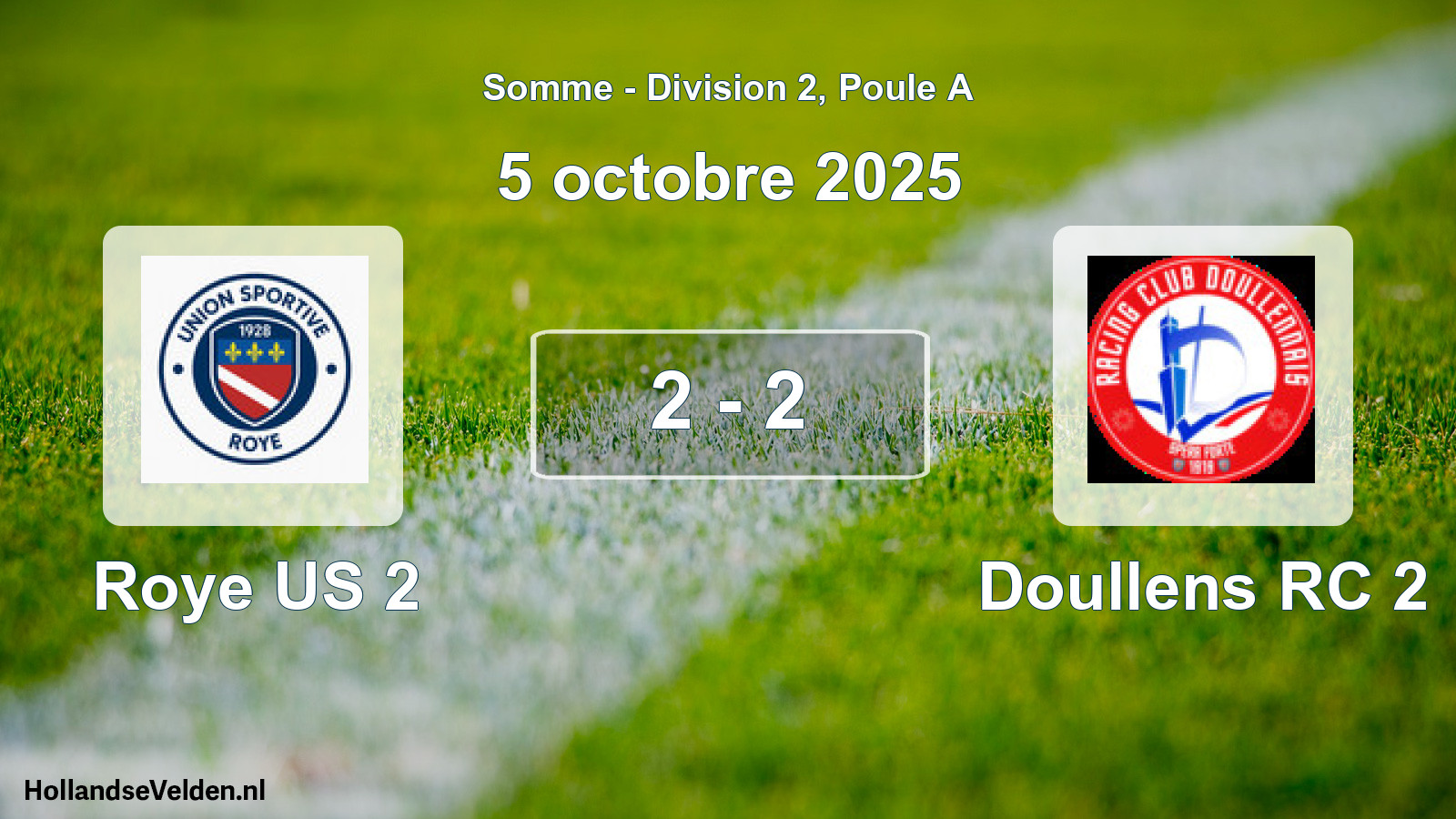 Match joué: Roye US 2 - Doullens RC 2 2 - 2 (5 octobre 2025)