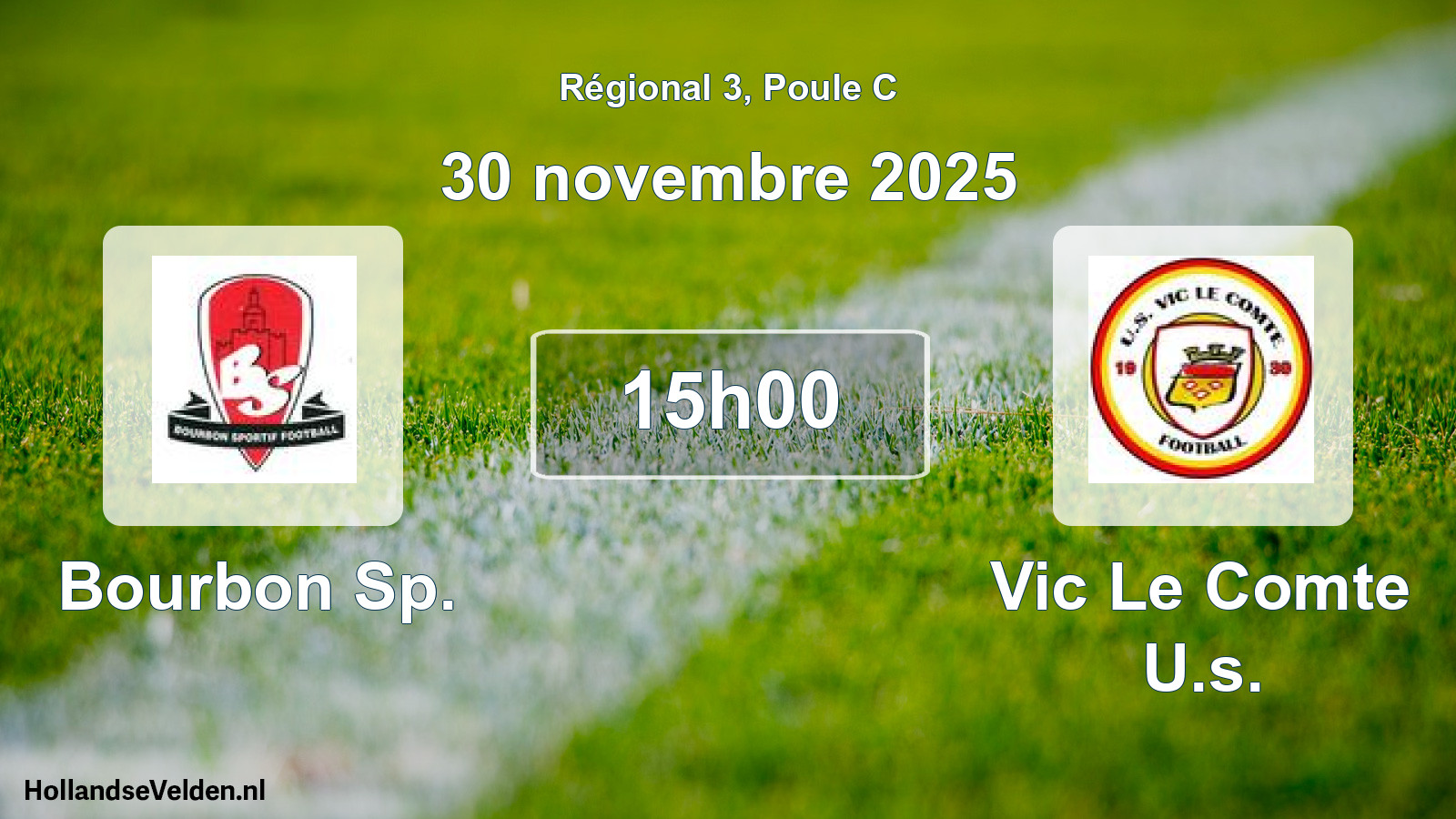 Scheduled Match: Bourbon Sp. - Vic Le Comte U.s. (30 November 2025)