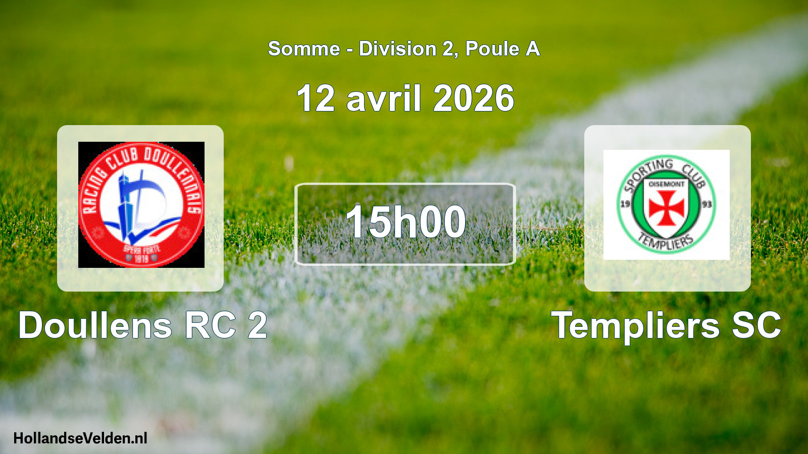 Match programmé: Doullens RC 2 - Templiers SC (12 avril 2026)