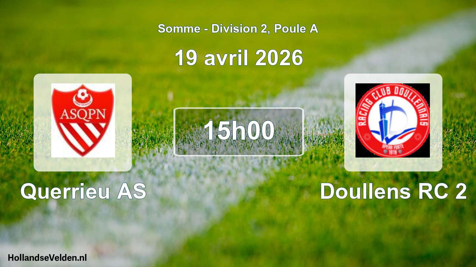 Match programmé: Querrieu AS - Doullens RC 2 (19 avril 2026)