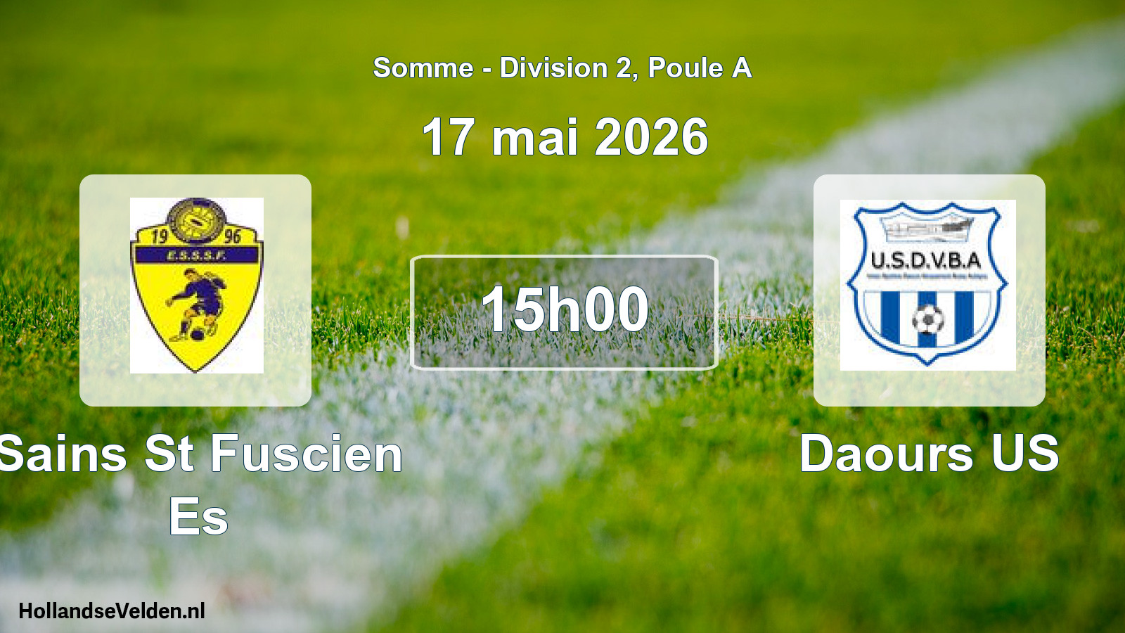 Geplande wedstrijd: Sains St Fuscien Es - Daours US (17 mei 2026)