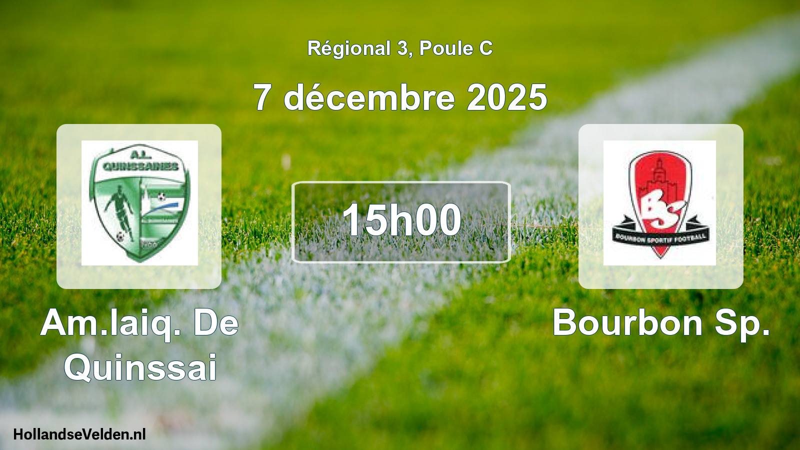 Geplande wedstrijd: Am.laiq. De Quinssai - Bourbon Sp. (7 décembre 2025)