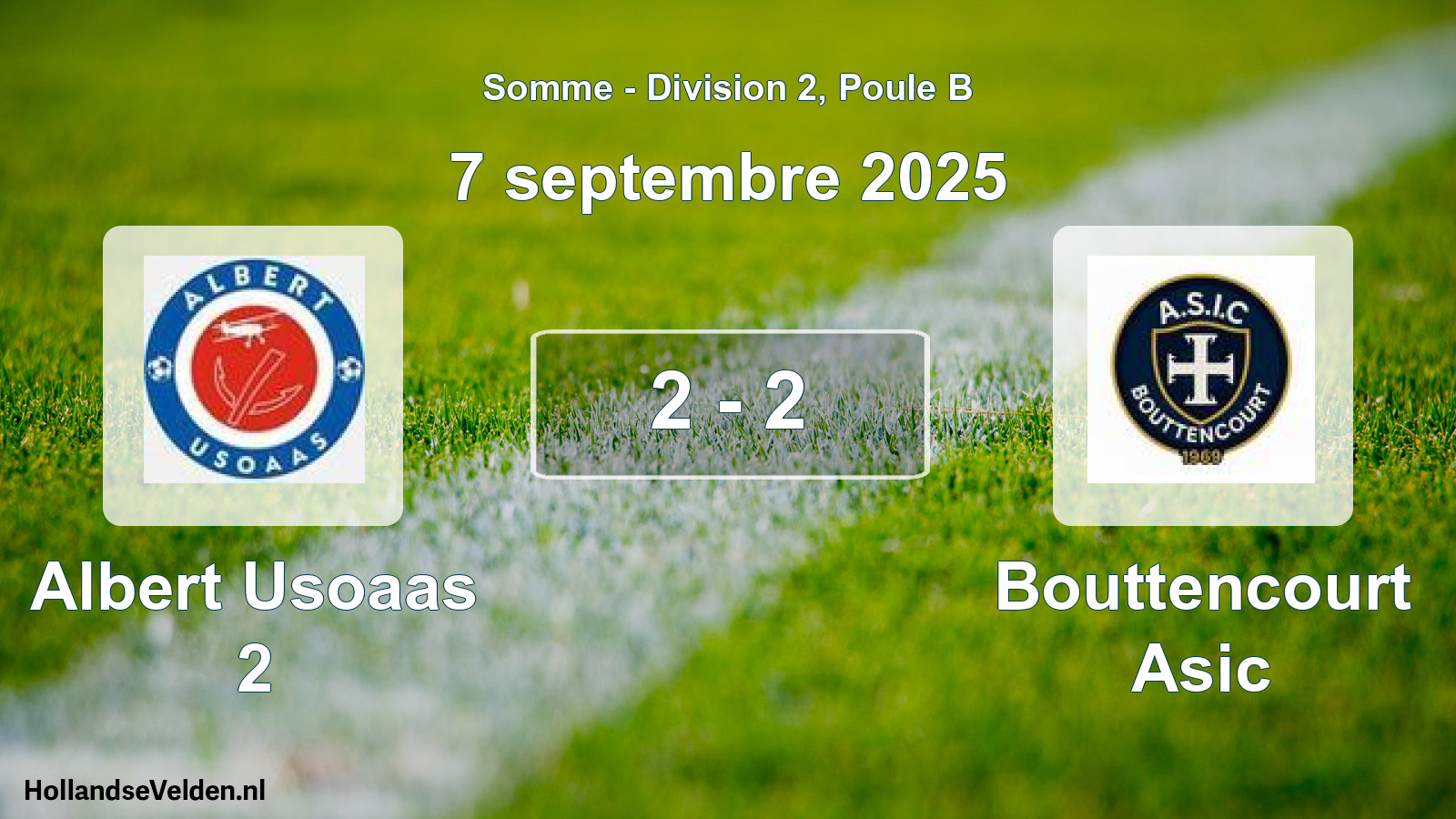 Match joué: Albert Usoaas 2 - Bouttencourt Asic 2 - 2 (7 septembre 2025)
