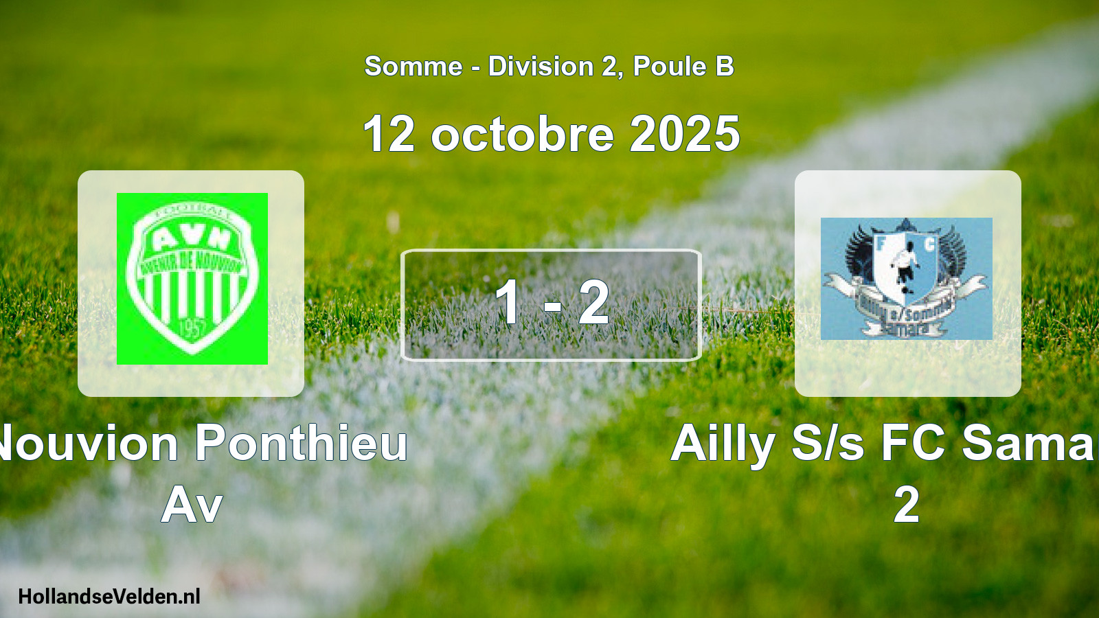 Total number of matches played: Nouvion Ponthieu Av - Ailly S/s FC Samara 2 1 - 2 (12 October 2025)