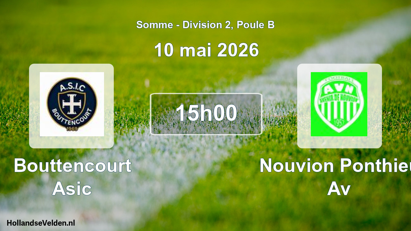 Match programmé: Bouttencourt Asic - Nouvion Ponthieu Av (10 mai 2026)