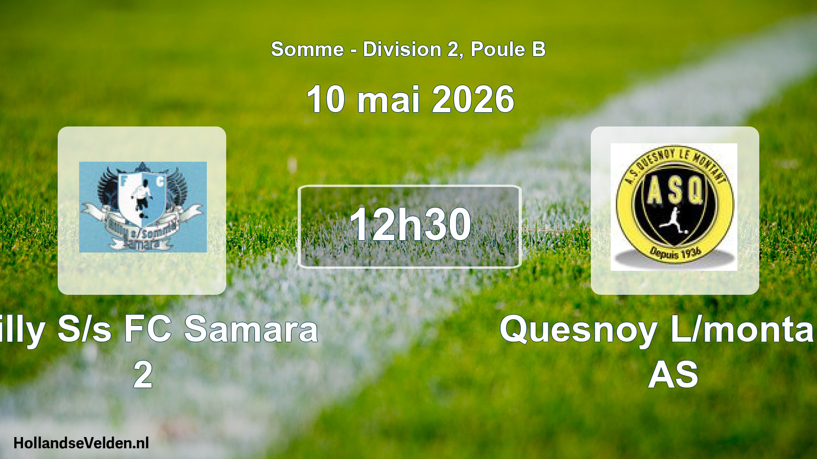 Match programmé: Ailly S/s FC Samara 2 - Quesnoy L/montant AS (10 mai 2026)