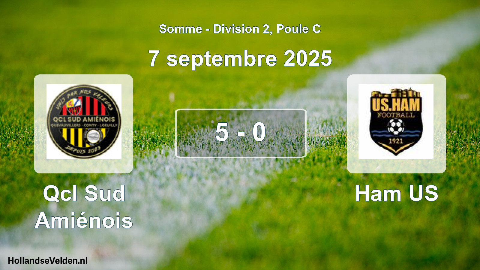 Match joué: Qcl Sud Amiénois - Ham US 5 - 0 (7 septembre 2025)