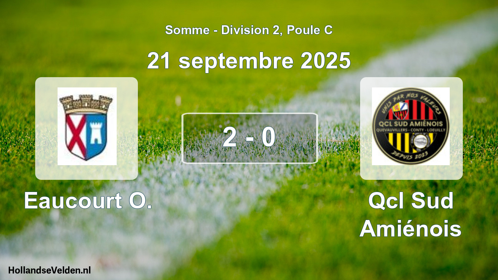 Match joué: Eaucourt O. - Qcl Sud Amiénois 2 - 0 (21 septembre 2025)