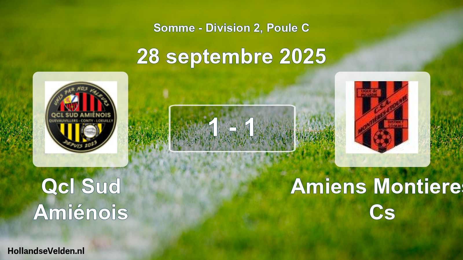 Total number of matches played: Qcl Sud Amiénois - Amiens Montieres Cs 1 - 1 (28 September 2025)