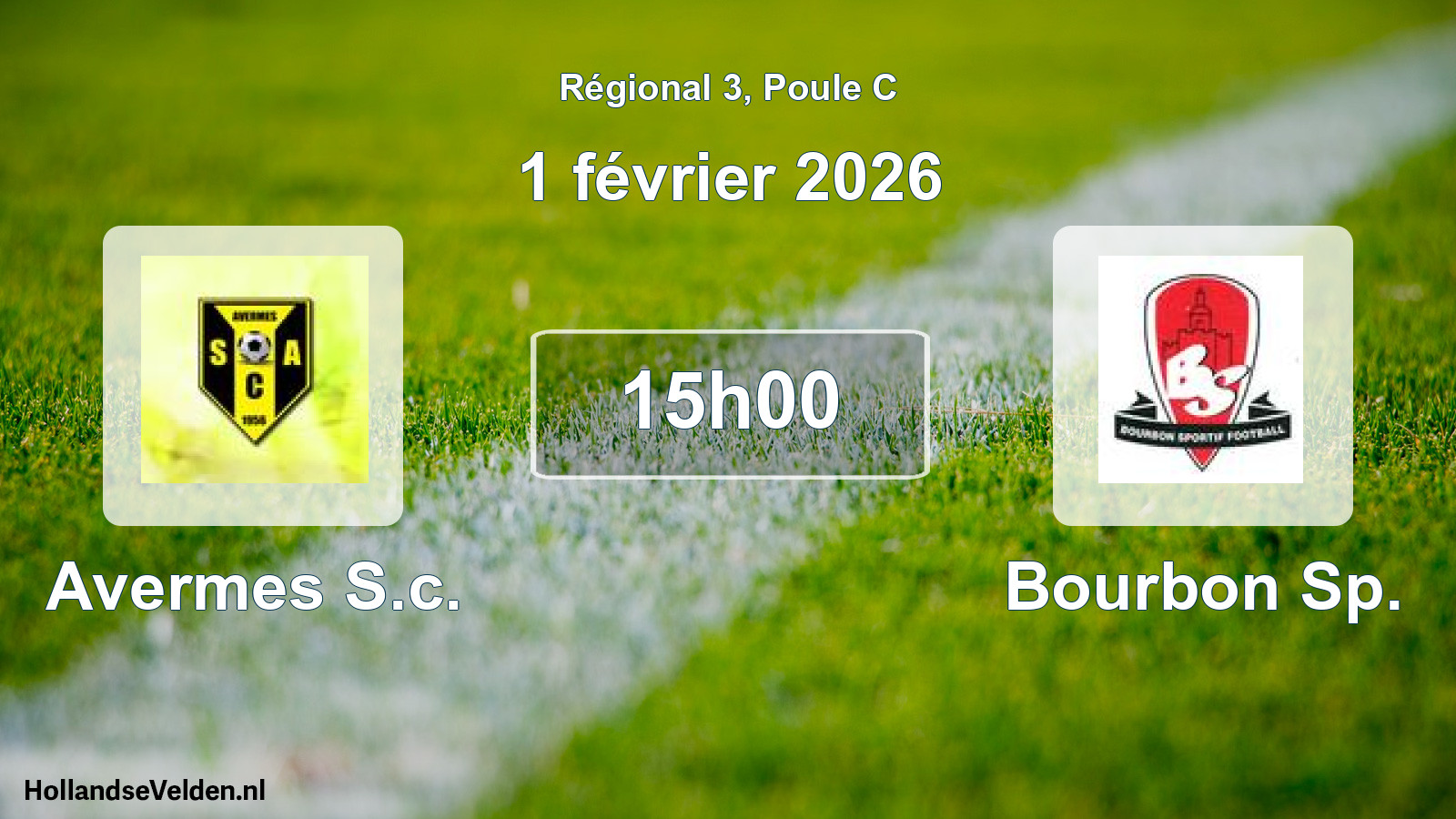 Geplande wedstrijd: Avermes S.c. - Bourbon Sp. (1 février 2026)