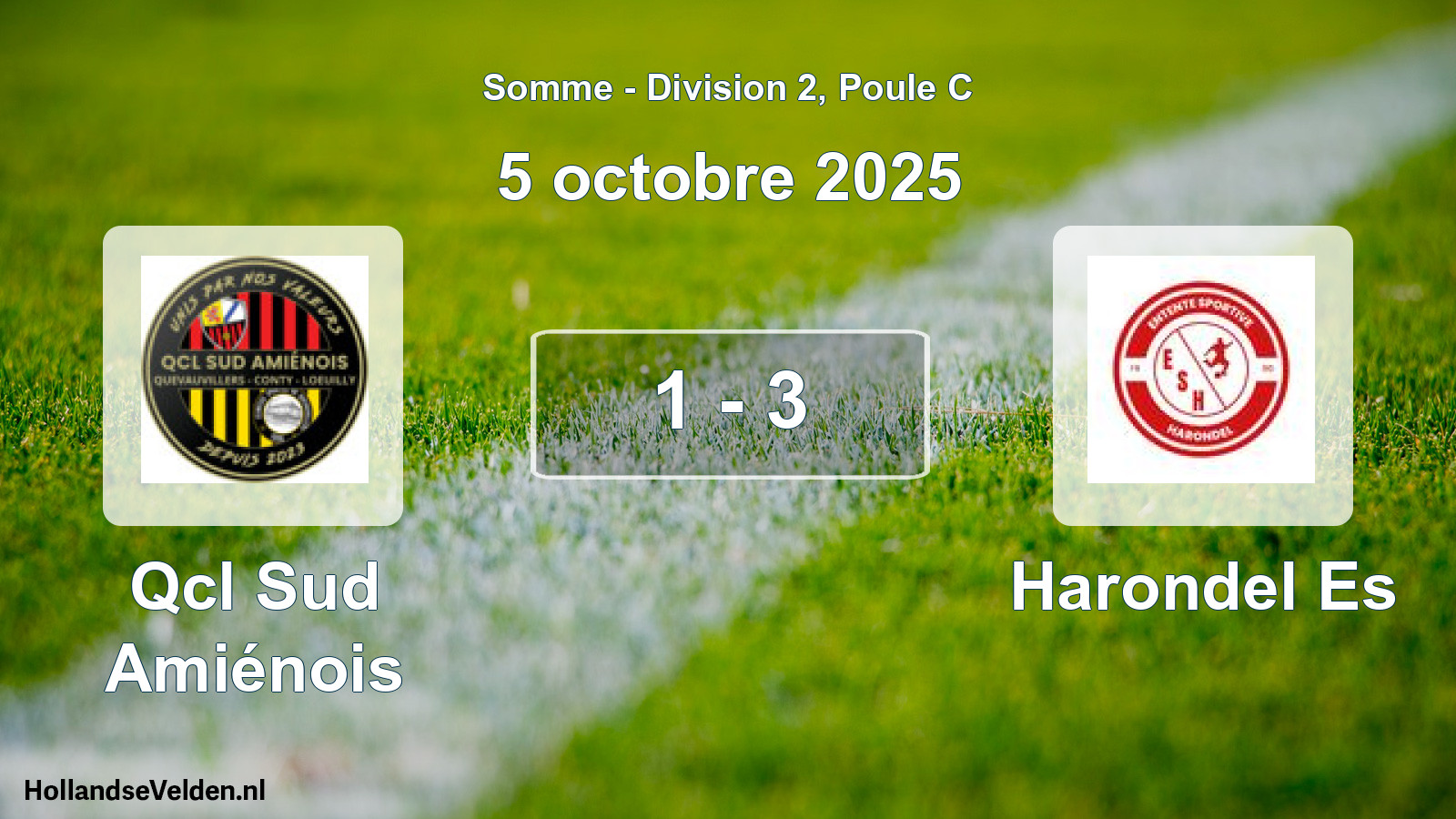 Total number of matches played: Qcl Sud Amiénois - Harondel Es 1 - 3 (5 October 2025)