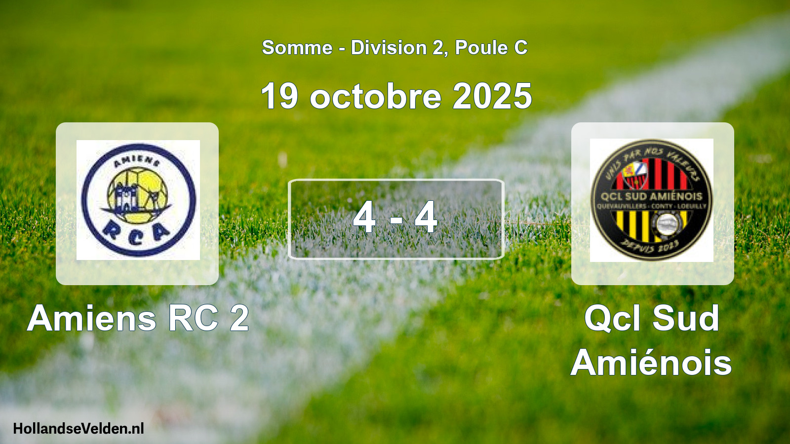 Total number of matches played: Amiens RC 2 - Qcl Sud Amiénois 4 - 4 (19 October 2025)