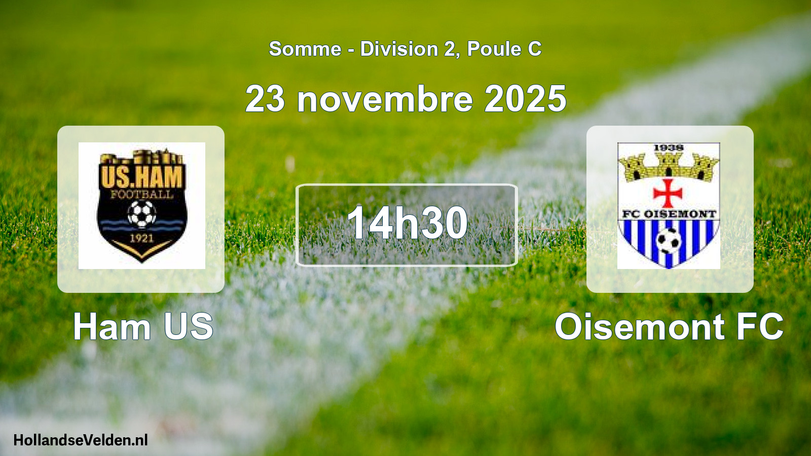 Match programmé: Ham US - Oisemont FC (23 novembre 2025)