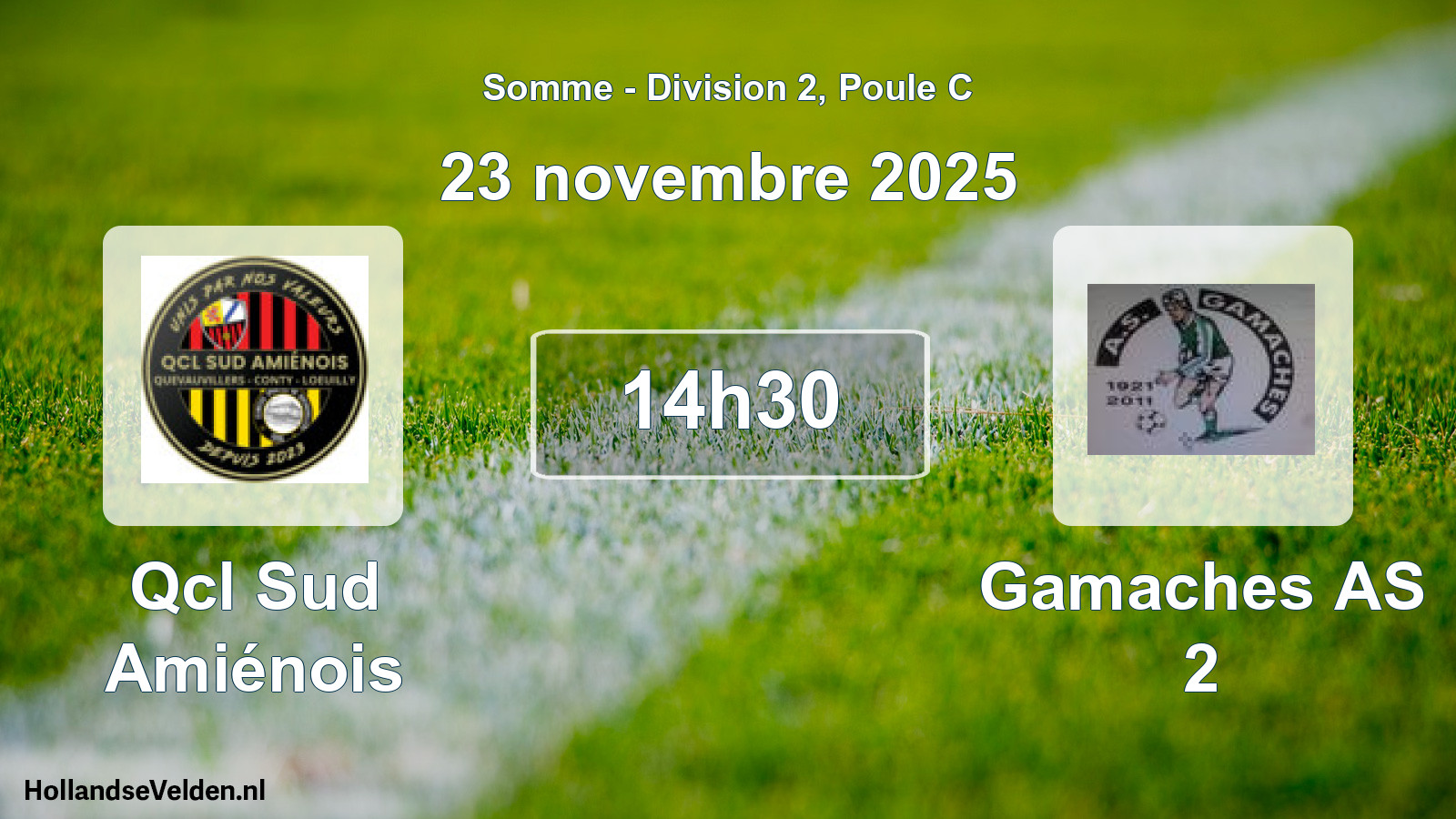 Geplande wedstrijd: Qcl Sud Amiénois - Gamaches AS 2 (23 november 2025)