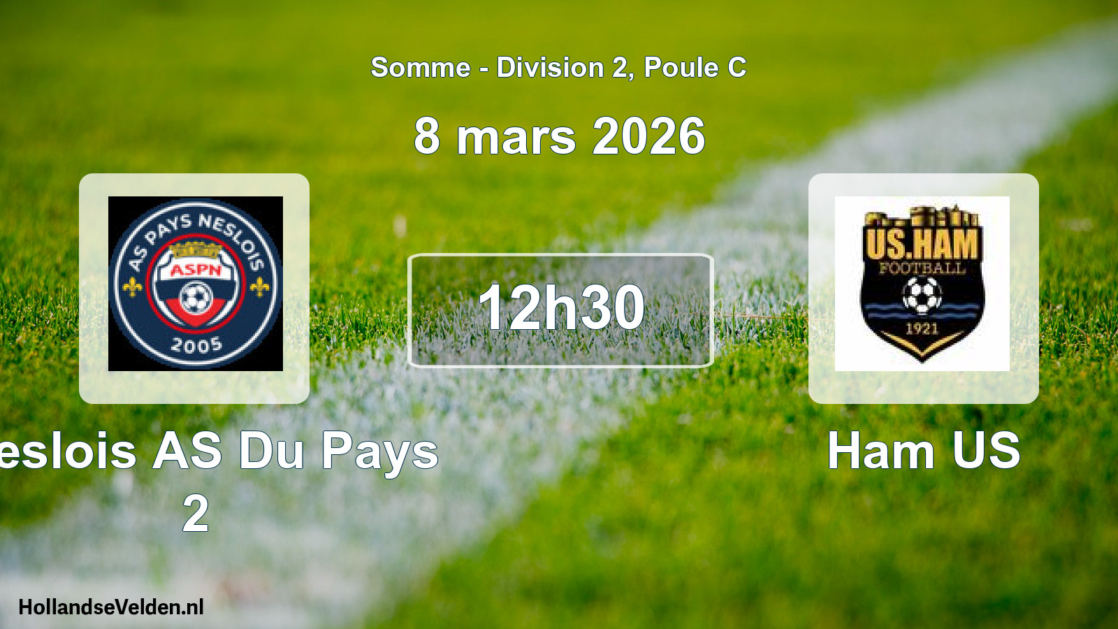 Scheduled Match: Neslois AS Du Pays 2 - Ham US (8 March 2026)