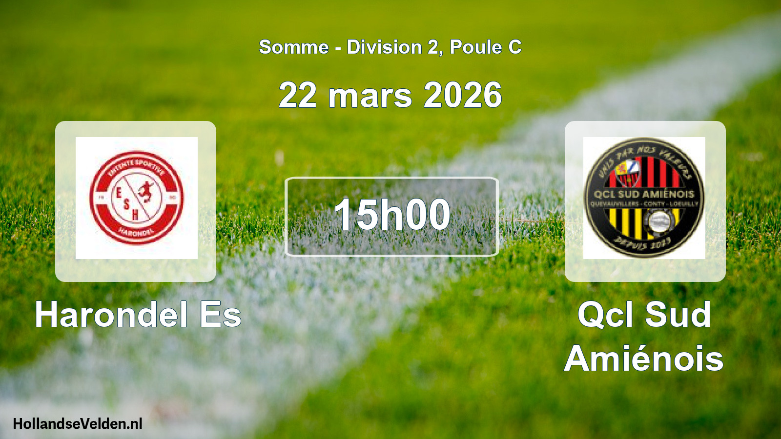 Match programmé: Harondel Es - Qcl Sud Amiénois (22 mars 2026)