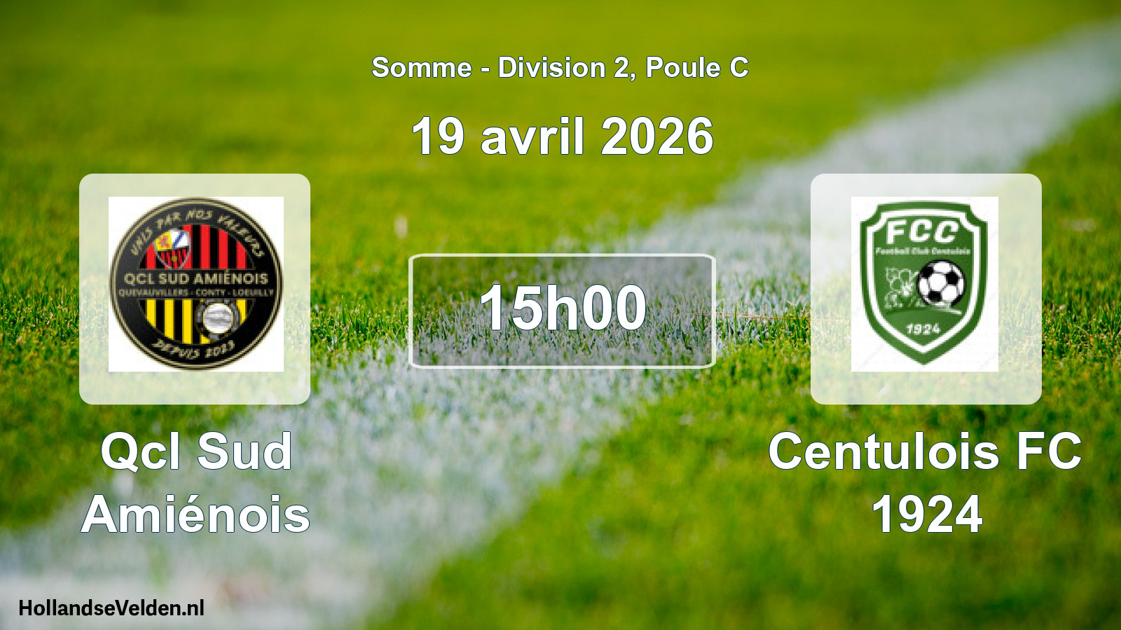 Geplande wedstrijd: Qcl Sud Amiénois - Centulois FC 1924 (19 april 2026)