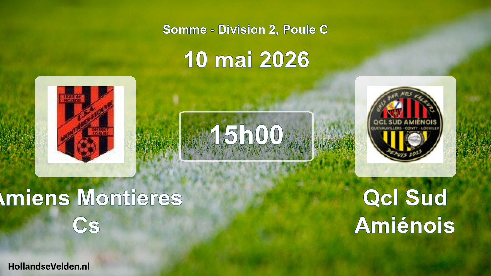 Match programmé: Amiens Montieres Cs - Qcl Sud Amiénois (10 mai 2026)