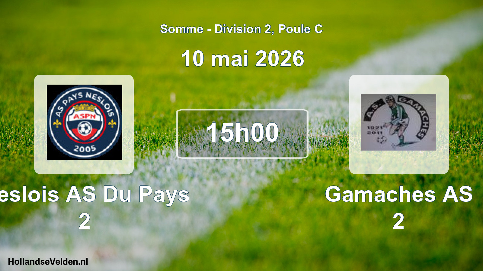 Match programmé: Neslois AS Du Pays 2 - Gamaches AS 2 (10 mai 2026)