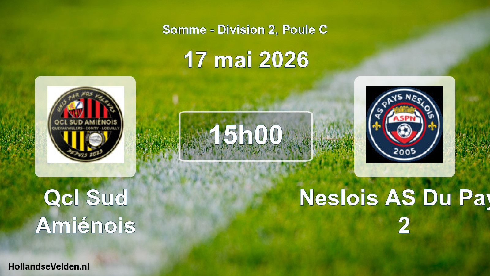 Scheduled Match: Qcl Sud Amiénois - Neslois AS Du Pays 2 (17 May 2026)