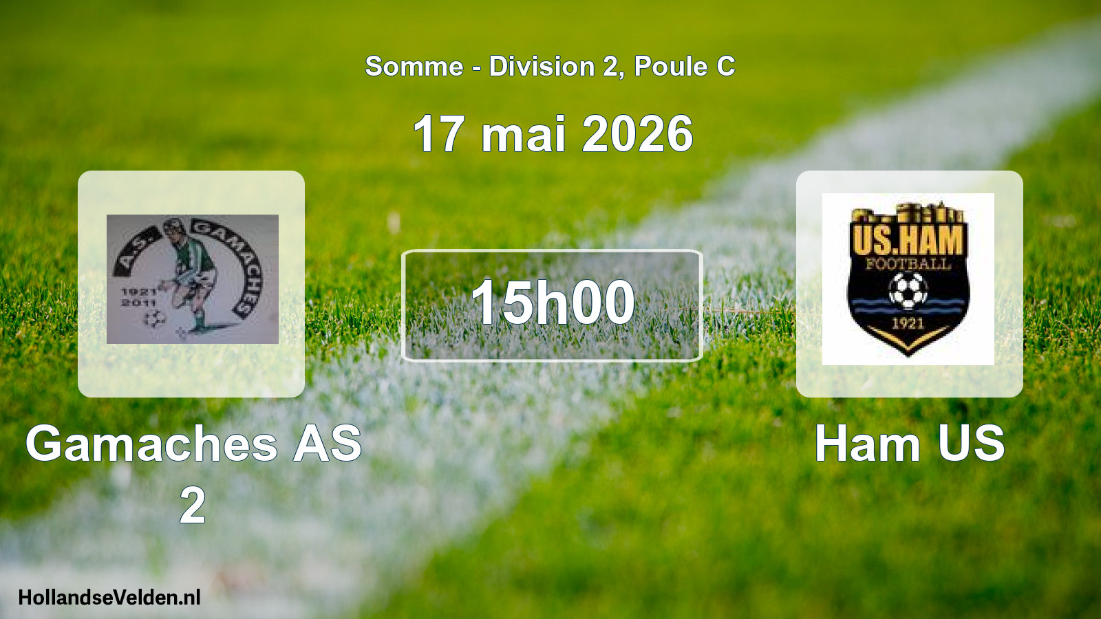 Match programmé: Gamaches AS 2 - Ham US (17 mai 2026)