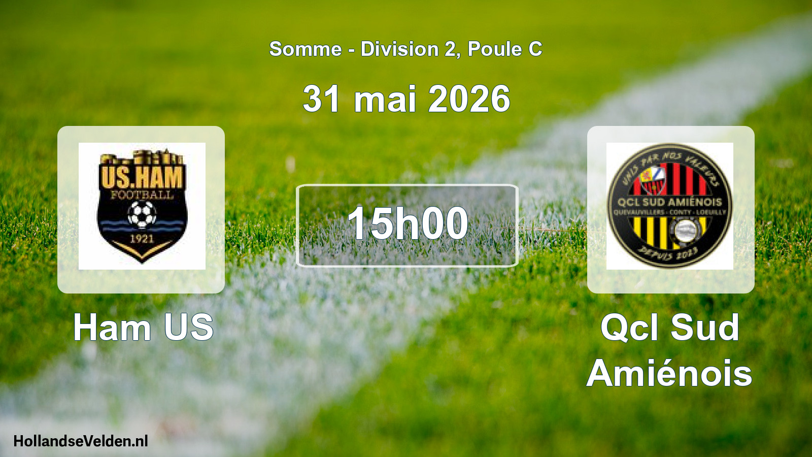 Match programmé: Ham US - Qcl Sud Amiénois (31 mai 2026)