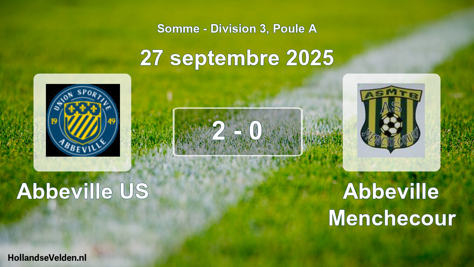 Gespeelde wedstrijd: Abbeville US - Abbeville Menchecour 2 - 0 (27 september 2025)