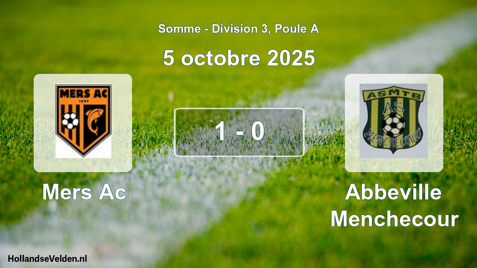 Match joué: Mers Ac - Abbeville Menchecour 1 - 0 (5 octobre 2025)