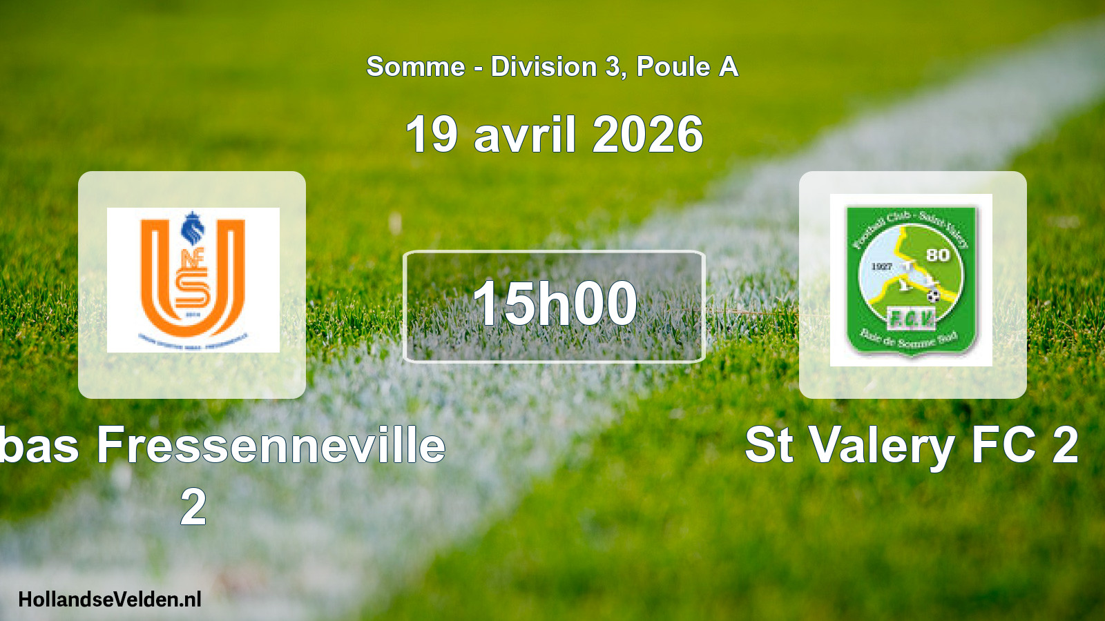 Match programmé: Nibas Fressenneville 2 - St Valery FC 2 (19 avril 2026)