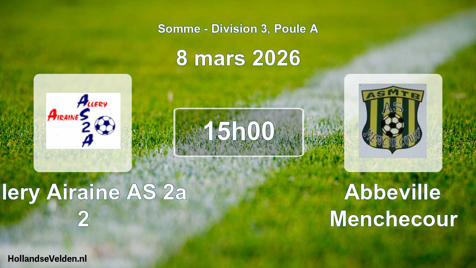 Geplande wedstrijd: Allery Airaine AS 2a 2 - Abbeville Menchecour (8 maart 2026)
