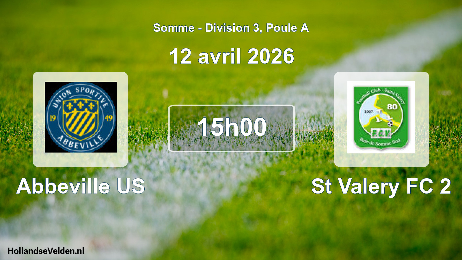 Match programmé: Abbeville US - St Valery FC 2 (12 avril 2026)