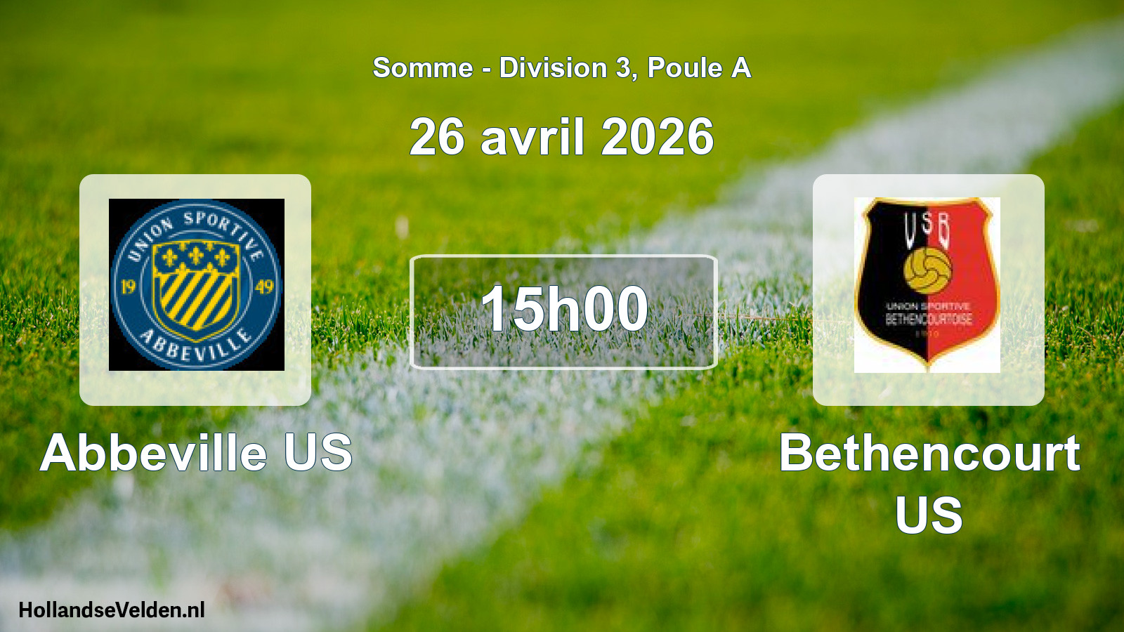 Geplande wedstrijd: Abbeville US - Bethencourt US (26 april 2026)