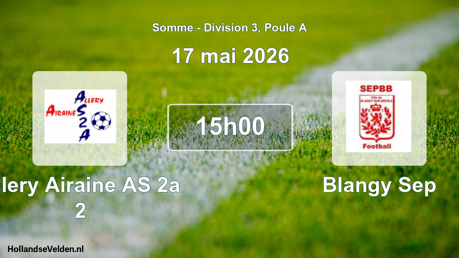 Match programmé: Allery Airaine AS 2a 2 - Blangy Sep (17 mai 2026)
