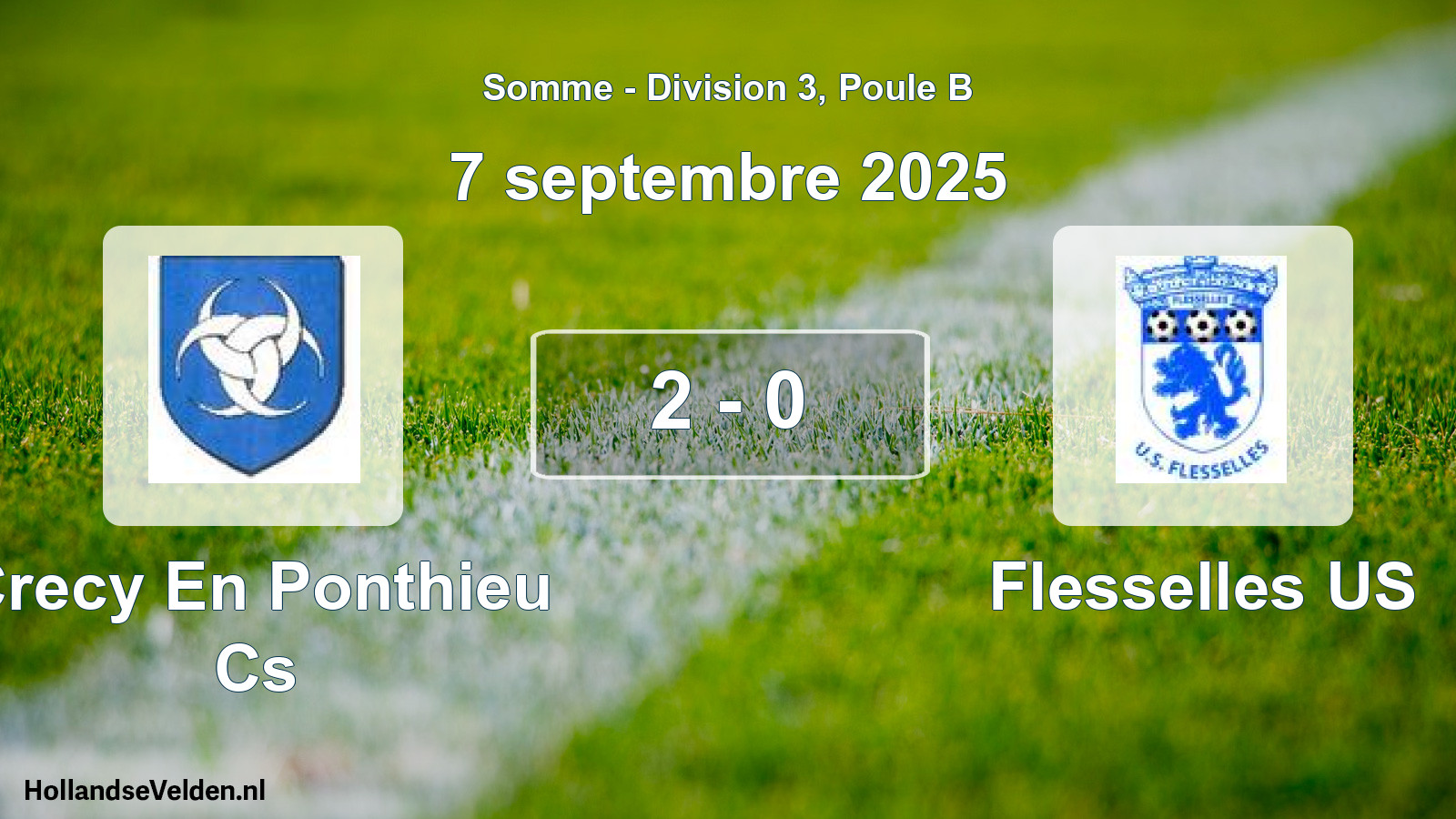 Total number of matches played: Crecy En Ponthieu Cs - Flesselles US 2 - 0 (7 September 2025)