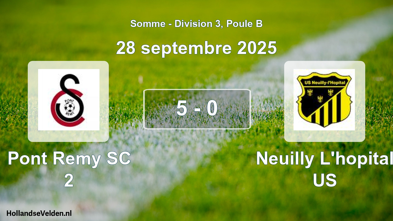 Total number of matches played: Pont Remy SC 2 - Neuilly L'hopital US 5 - 0 (28 September 2025)