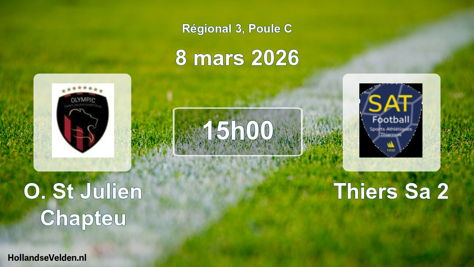 Scheduled Match: O. St Julien Chapteu - Thiers Sa 2 (8 March 2026)